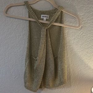 Express Metallic Gold Tank Top